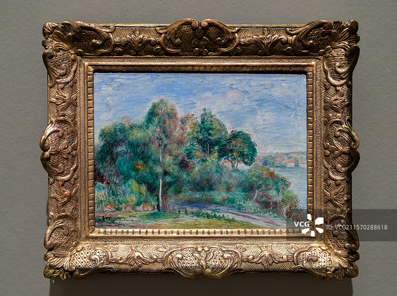 法国兰斯美术馆藏油画皮埃尔-奥古斯特·雷诺阿《风景》图片素材