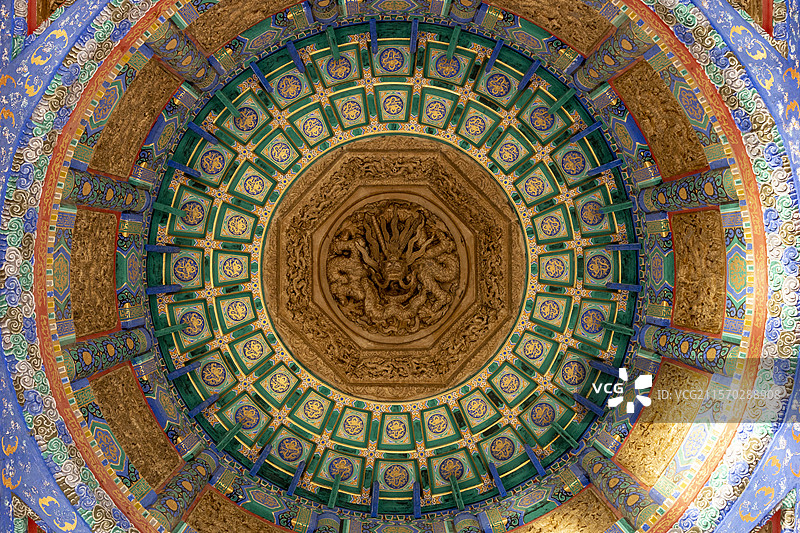 北京北海公园藻井图片素材