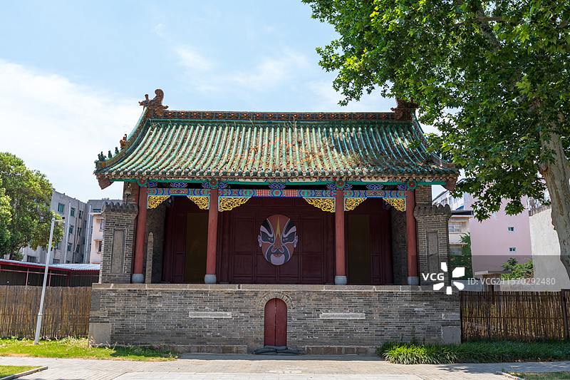 河南省禹州市，禹州怀帮会馆，也称禹州怀庆会馆，第八批全国文物保护单位，禹州中医药文化博物馆，戏楼图片素材