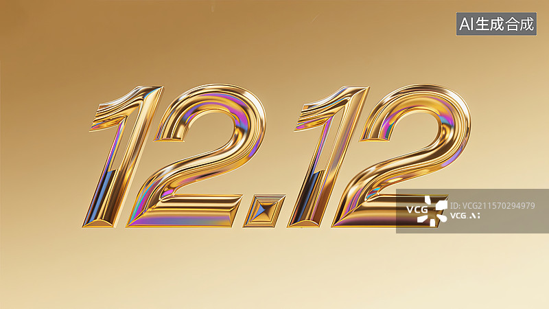 【AI数字艺术】金色数字12.12的艺术表现图片素材