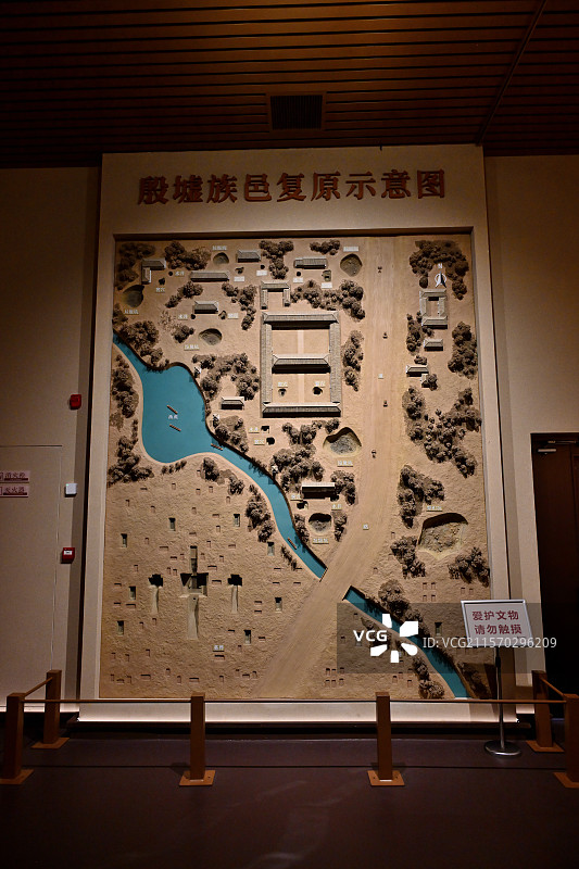殷墟族邑复原示意图，殷墟博物馆，河南安阳图片素材