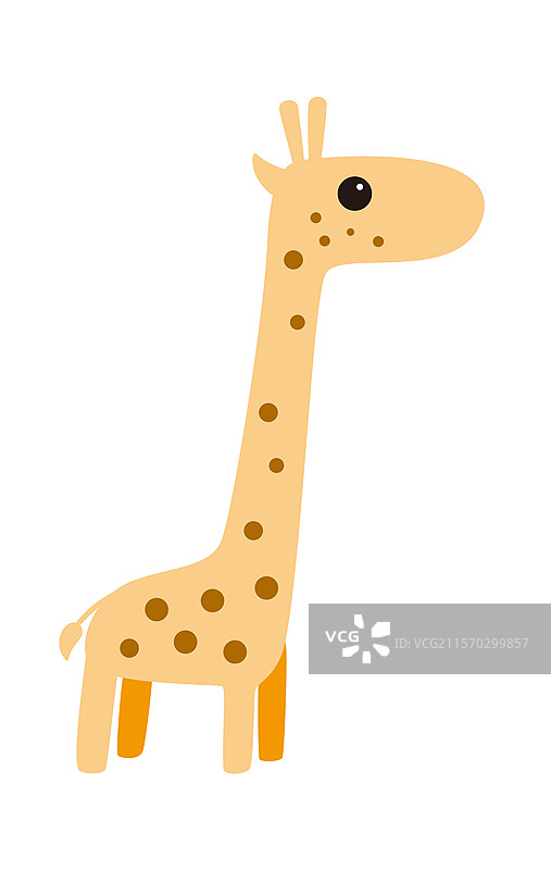 可爱的长颈鹿卡通矢量图片素材