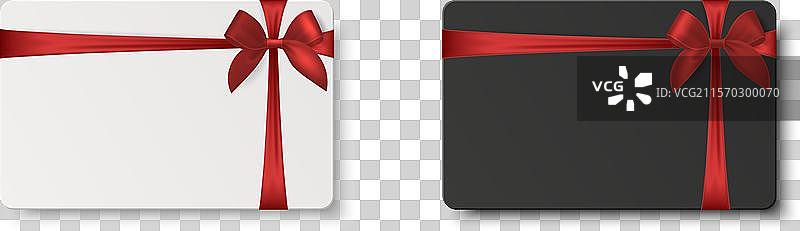 3D真实的空白礼品卡和礼物图片素材