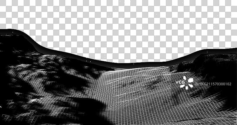 山脉的几何3D线框图图片素材