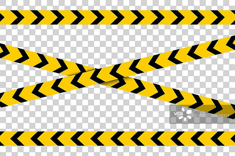 一组水平和交叉的警示带图片素材