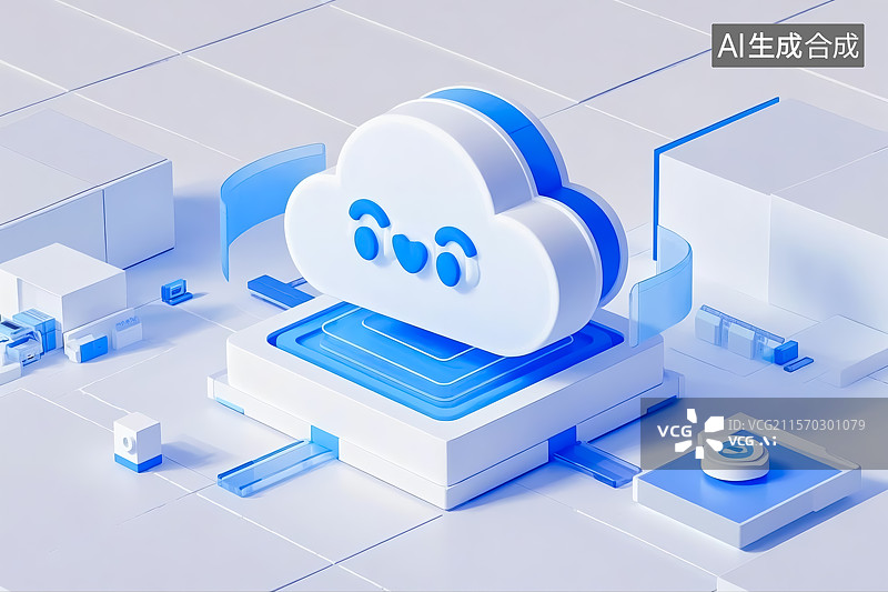 【AI数字艺术】互联网科技概念三维插画图片素材