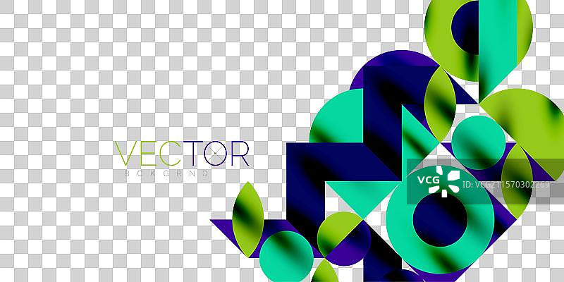 色彩丰富的简单动态几何形状圆圈图片素材