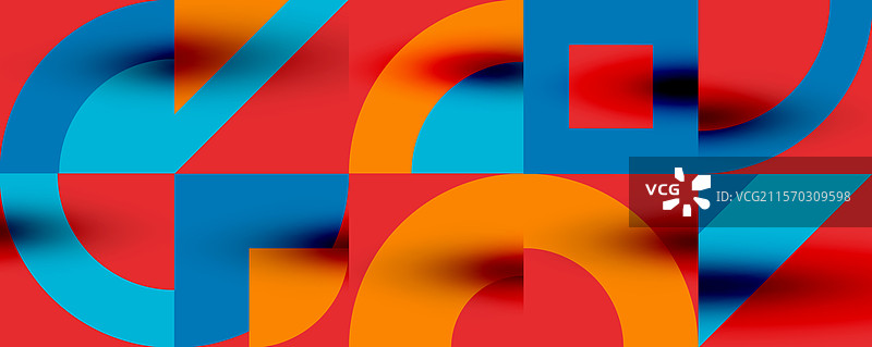 新孟菲斯几何图案与圆形图片素材