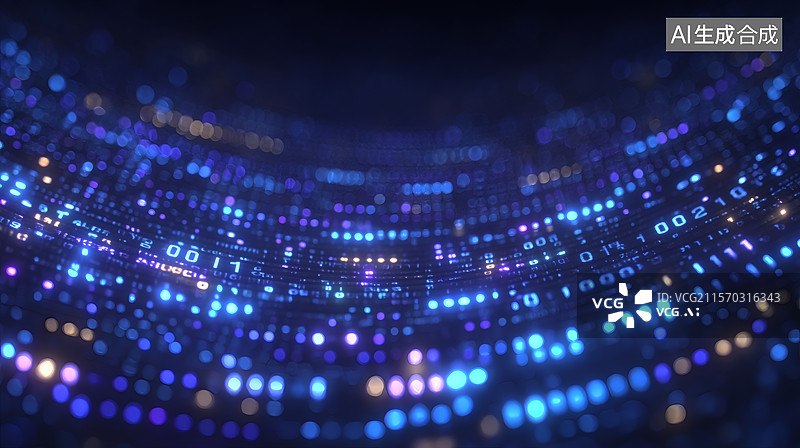 【AI数字艺术】抽象数字流动的空间图片素材