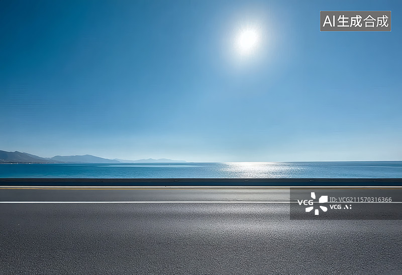 【AI数字艺术】蔚蓝海岸公路图片素材