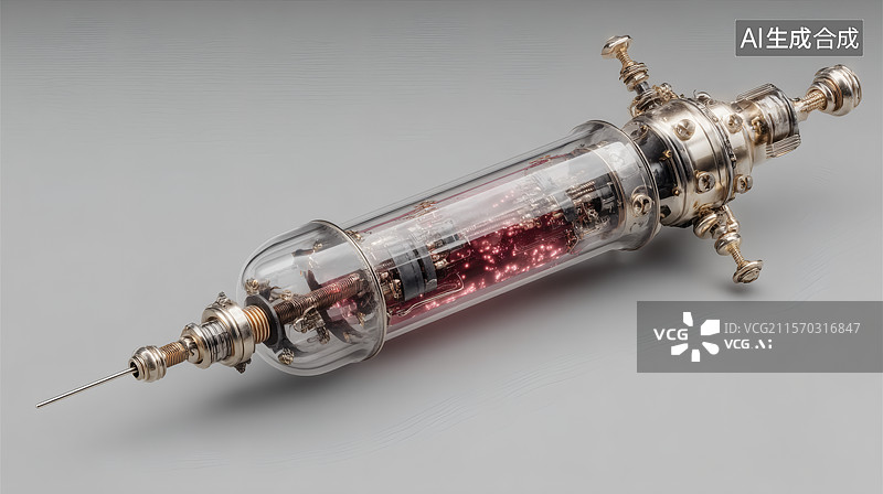 【AI数字艺术】复古电子注射器：历史医学仪器的典范图片素材