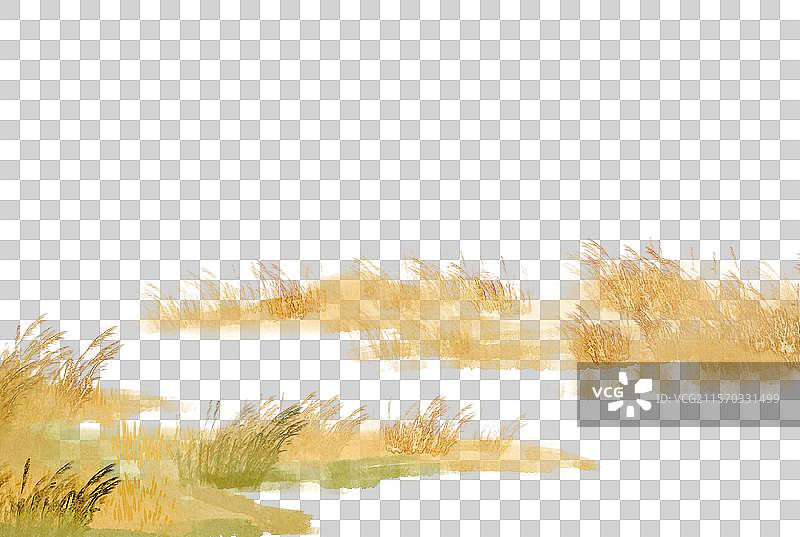 秋天的芦苇荡-国风古风水墨元素图片素材