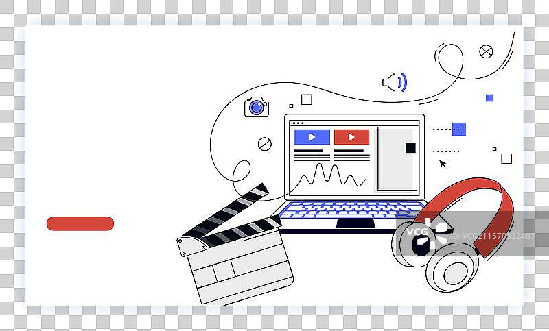 扁平化动效图形着陆页模板图片素材