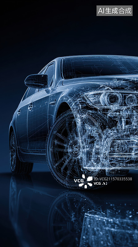 【AI数字艺术】汽车X射线透视图图片素材