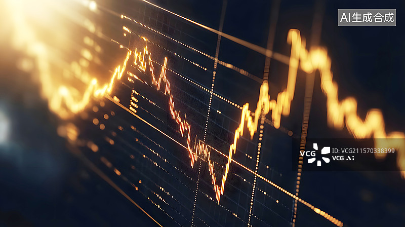 【AI数字艺术】AIGC：创意金融经济上涨波浪曲折线概念背景图片素材
