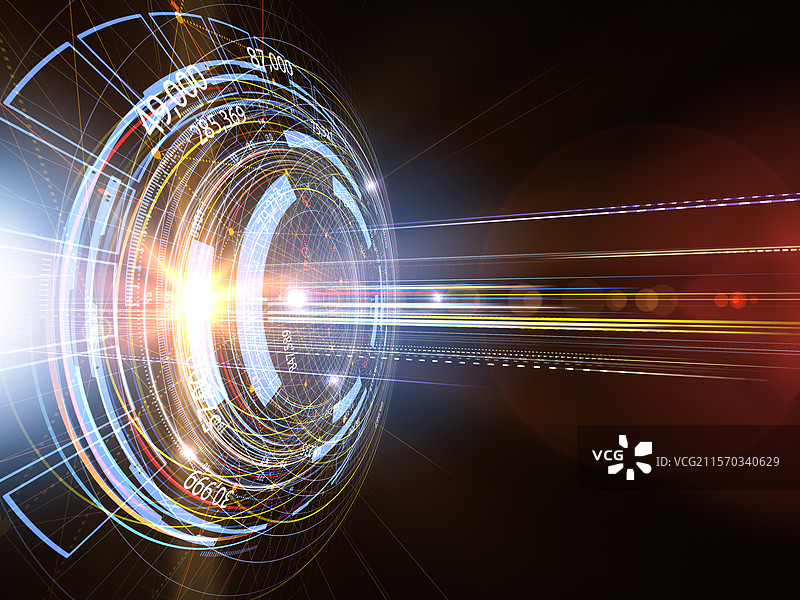 离心电路和光线组图片素材