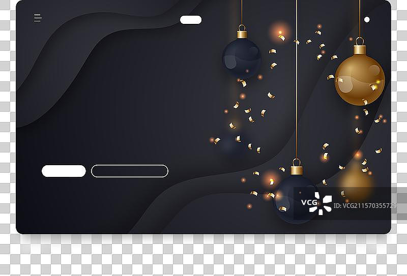 逼真的新年着陆页模板图片素材