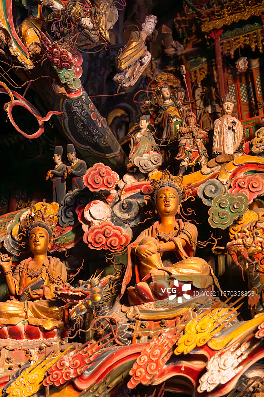 山西长治观音堂悬塑图片素材