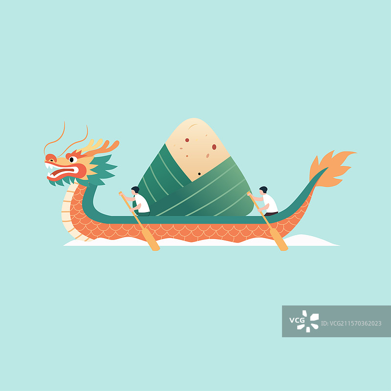 两个人划龙舟图片素材