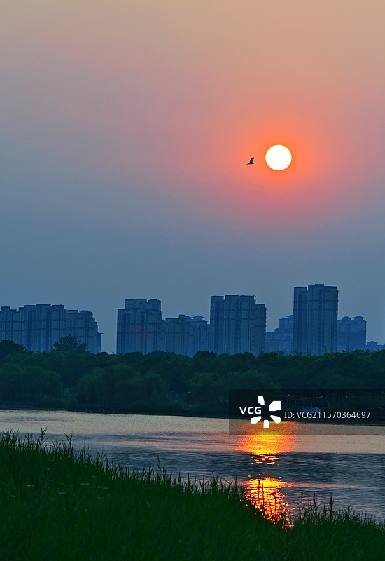 新汴河日落图片素材