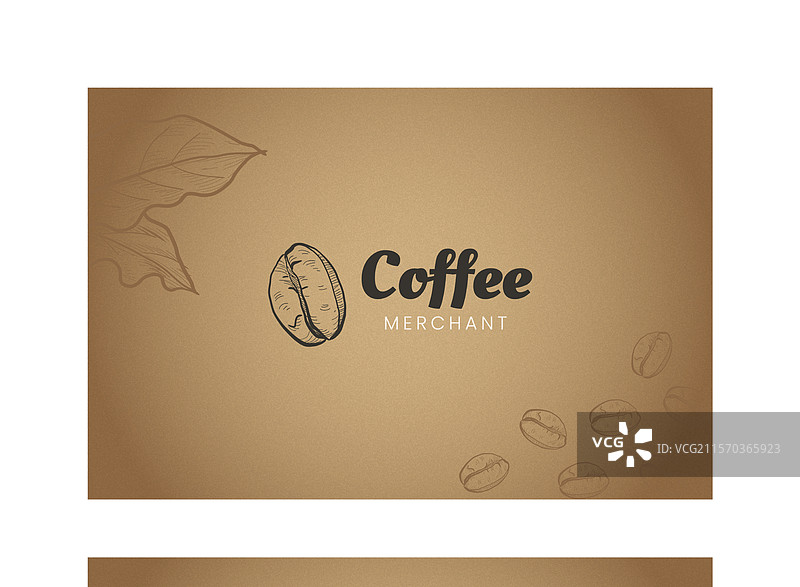 手绘咖啡店横版名片图片素材