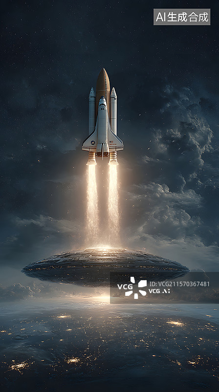 【AI数字艺术】宇宙飞船图片素材