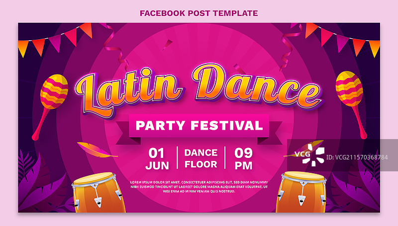 渐变拉丁舞派对模板图片素材