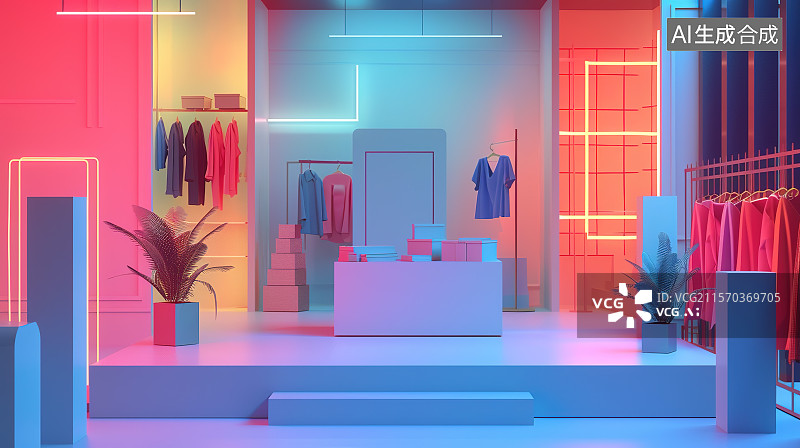 【AI数字艺术】科技未来电商场景图片素材