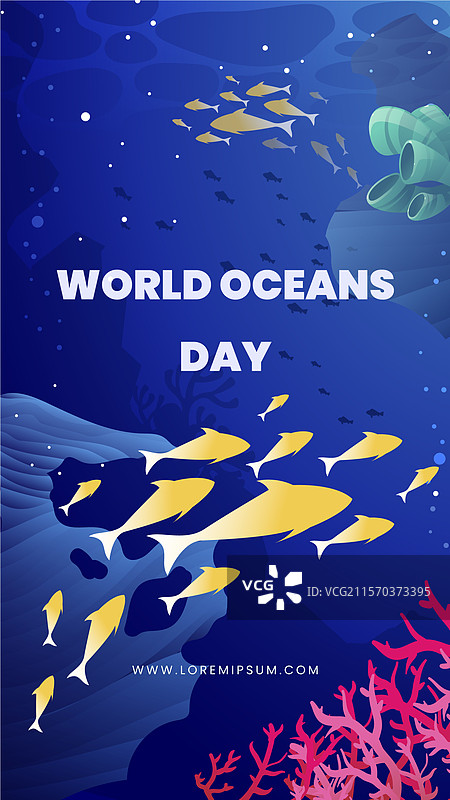 渐变世界海洋日Instagram故事图片素材
