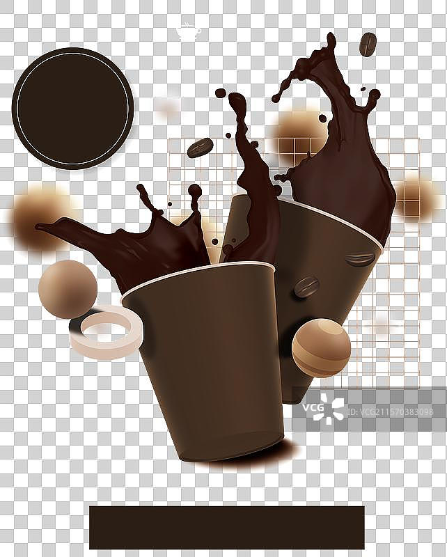 扁平设计的真实咖啡模板图片素材