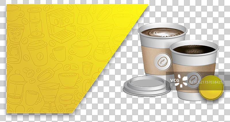 现实主义与手绘咖啡横幅图片素材