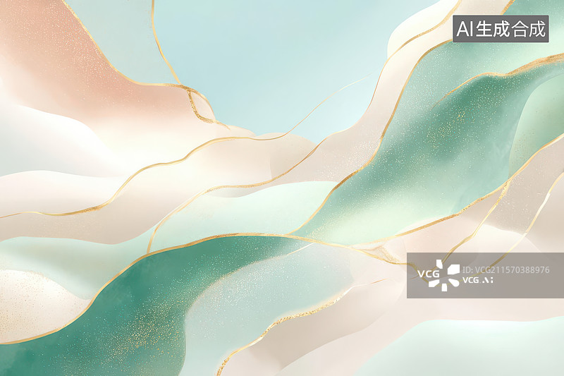 【AI数字艺术】梦幻渐变波浪抽象艺术装饰画图片素材