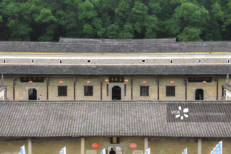 航拍夏日的曾国藩故居富厚堂图片素材