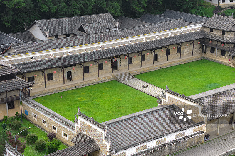 航拍夏日的曾国藩故居富厚堂图片素材