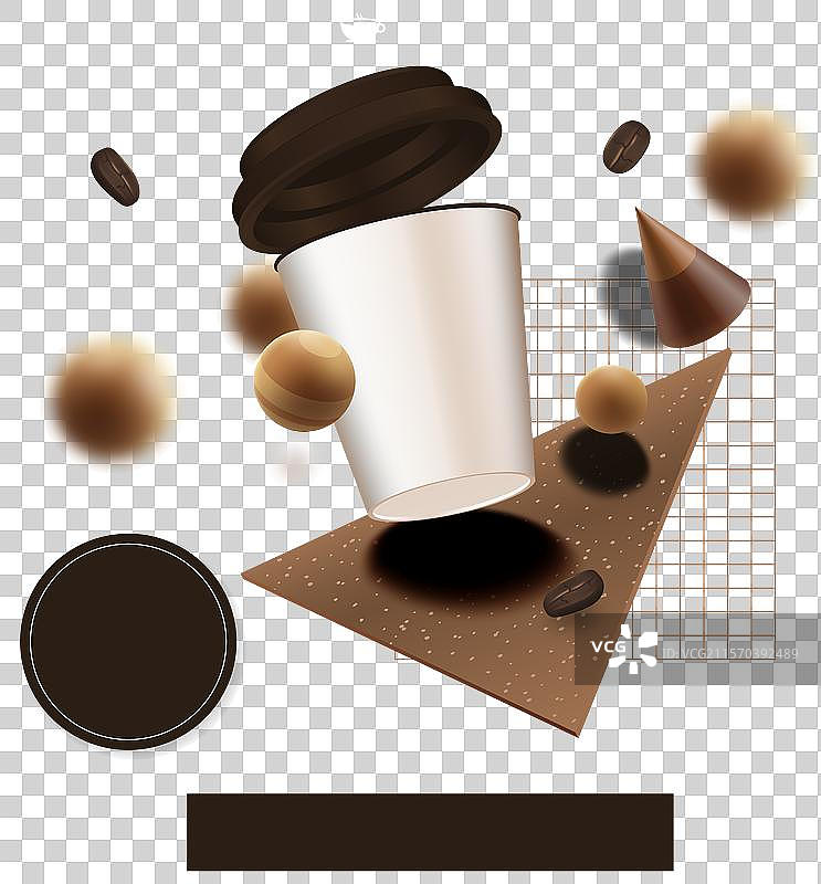 扁平设计的真实咖啡模板图片素材