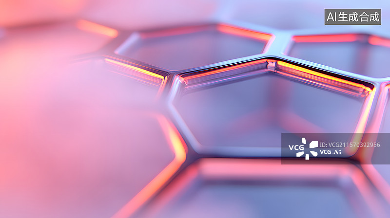 【AI数字艺术】六边形结构的科技图案图片素材