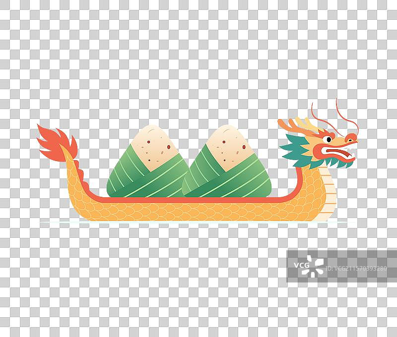 龙舟和粽子矢量插画图片素材