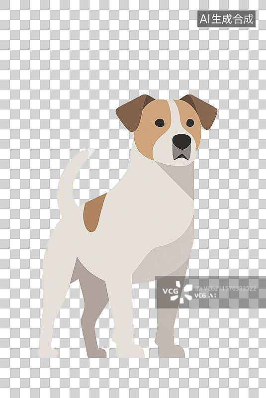 【AI数字艺术】宠物中华田园犬免扣扁平插画素材图片素材