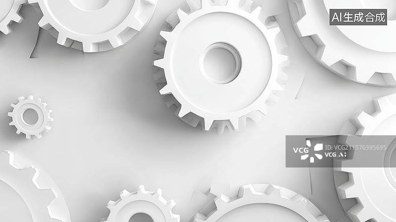【AI数字艺术】白色齿轮的抽象背景图片素材