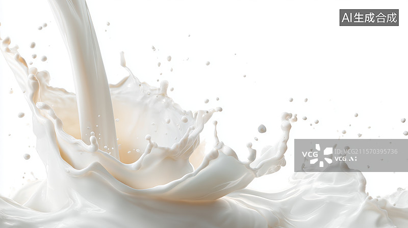 【AI数字艺术】牛奶喷溅的瞬间图片素材