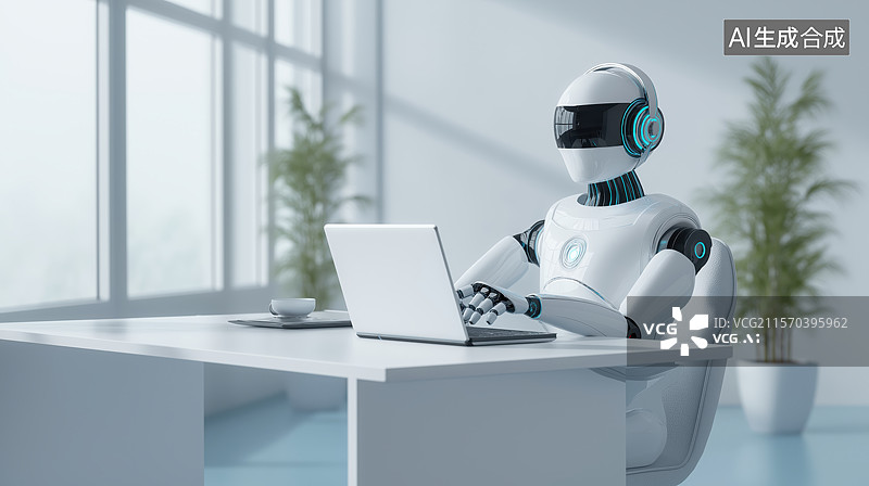 【AI数字艺术】工作中的机器人图片素材