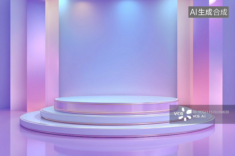 【AI数字艺术】多彩产品展台背景图片素材