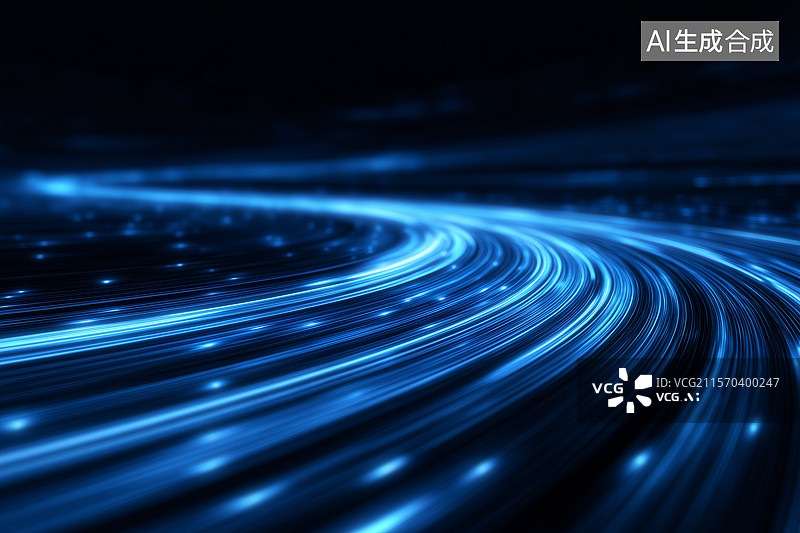 【AI数字艺术】光速道路背景图片素材