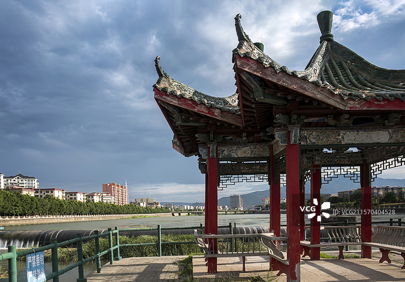 河南省三门峡市灵宝市及弘农涧河风光图片素材