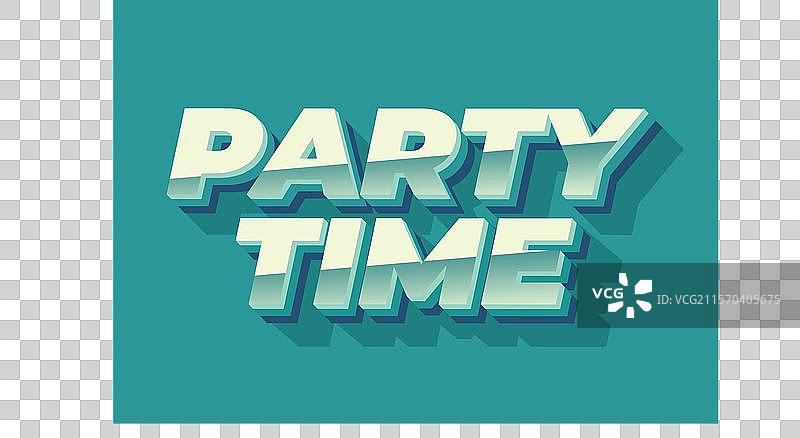 3D效果的派对时间文字效果，带有眼睛元素图片素材