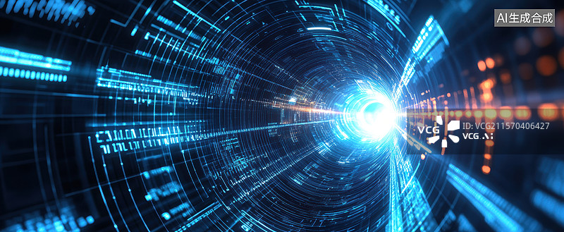 【AI数字艺术】一个充满动感和科技感的抽象场景图片素材