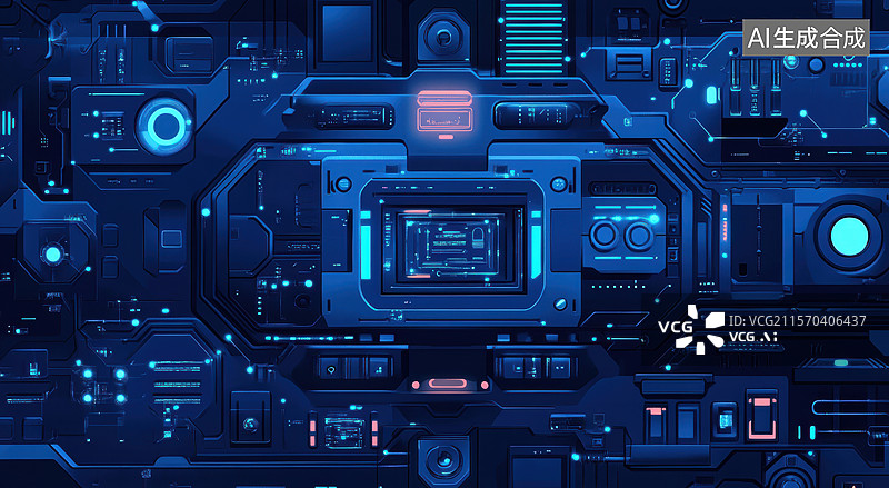 【AI数字艺术】一个充满动感和科技感的抽象场景图片素材