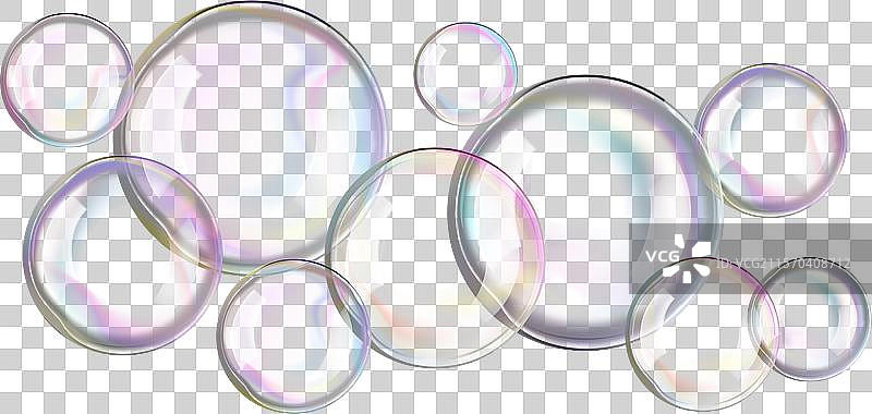 肥皂3D气泡球和圆形套装图片素材