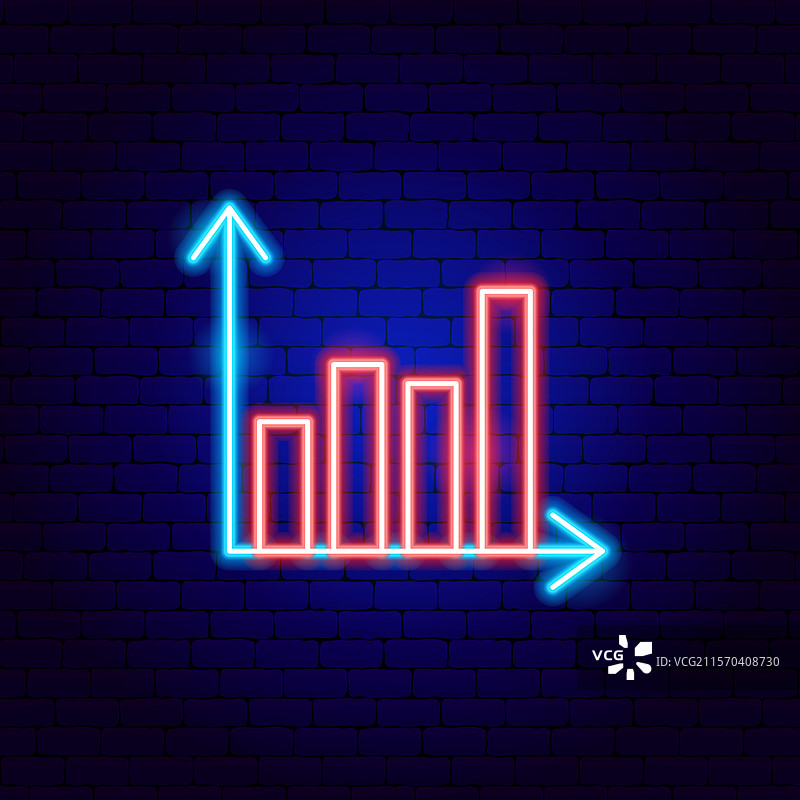 商业增长霓虹灯标志图片素材