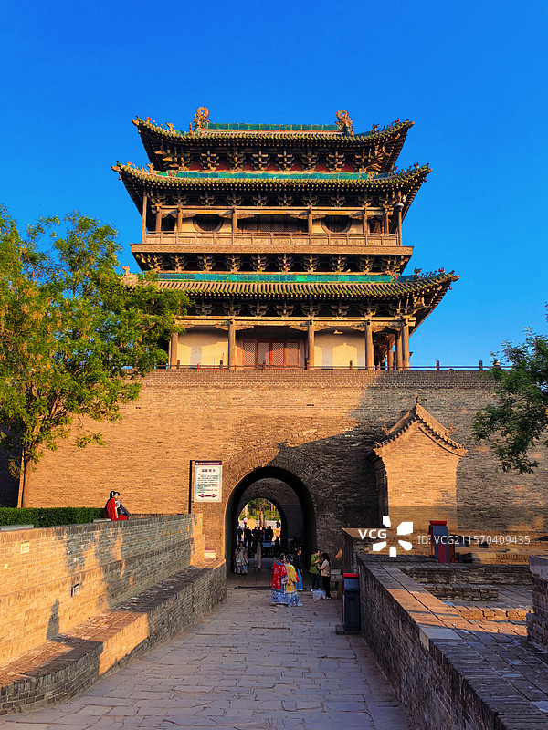 古城夕照图片素材